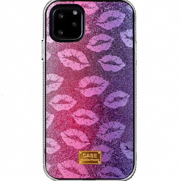 Crystal Bumper Glitter Case - Kisses / Lips - DeLuxx Brand