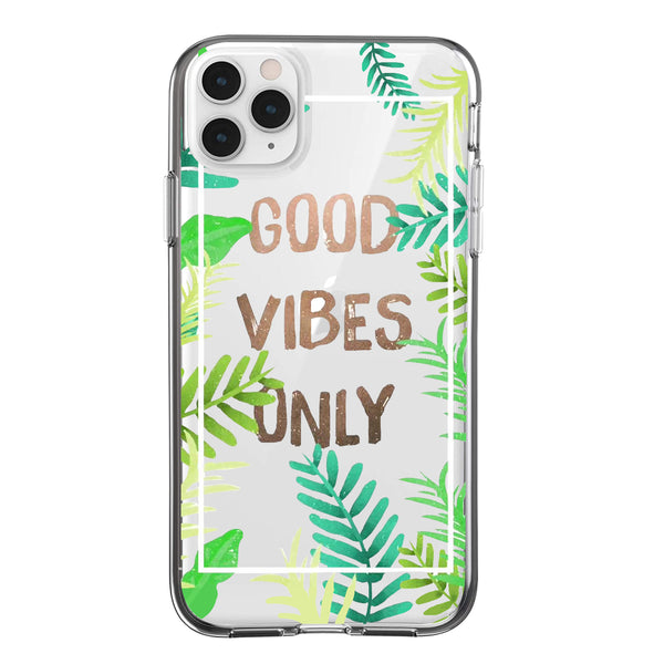 Clear Floral Case - Good Vibes Only - DeLuxx Brand