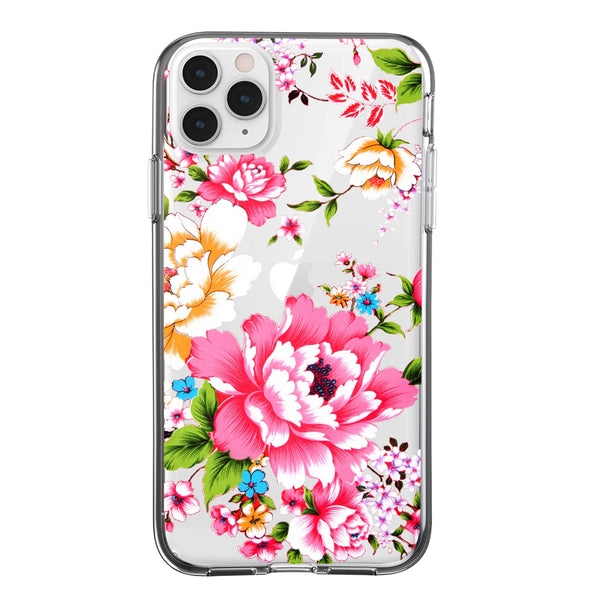 Clear Floral Case - Pink - DeLuxx Brand