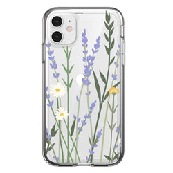 Clear Floral Case - Lavender - DeLuxx Brand