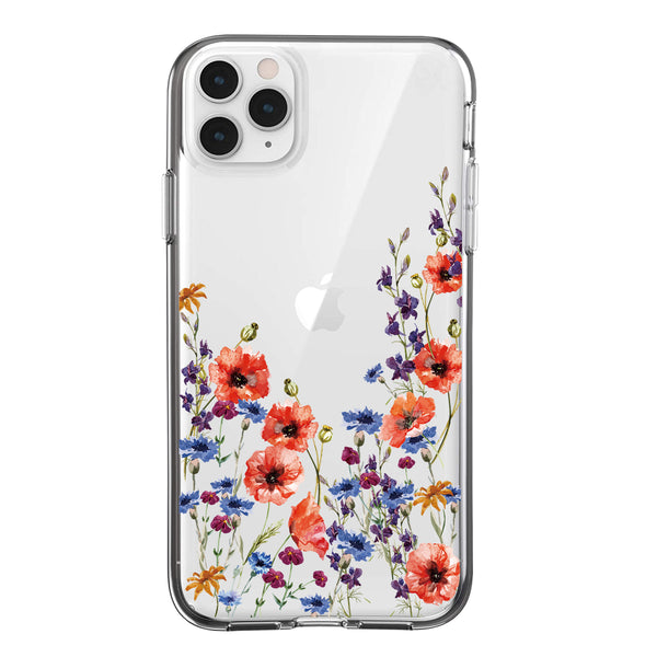 Clear Floral Case - Wild Flowers - DeLuxx Brand