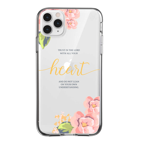 Clear Floral Case - Trust In the Lord - DeLuxx Brand