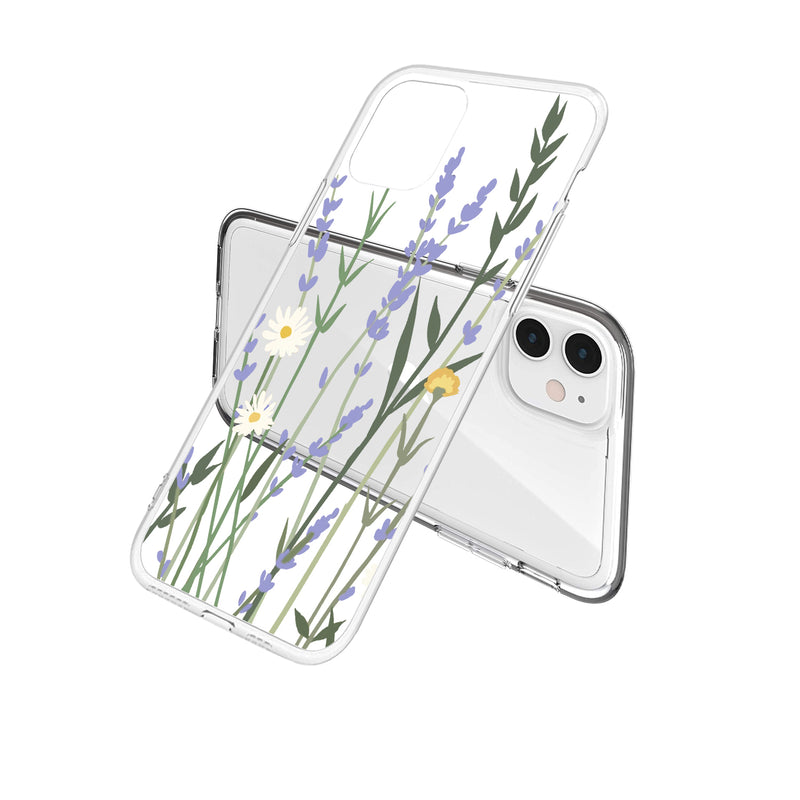 Clear Floral Case - Lavender - DeLuxx Brand