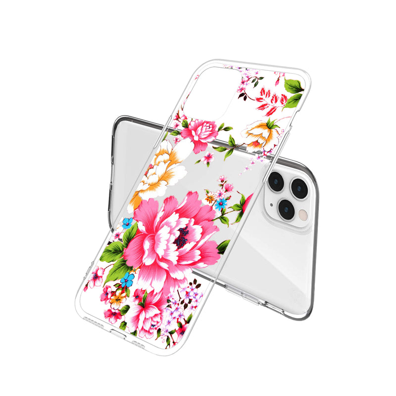 Clear Floral Case - Pink - DeLuxx Brand