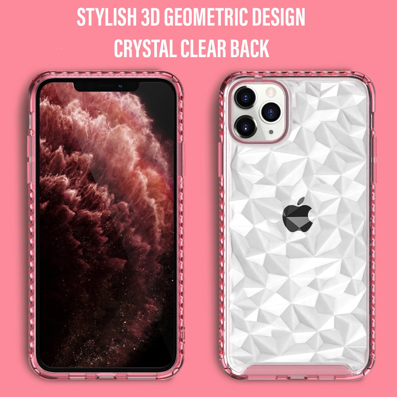 Clear 3D Diamond  Geometric Case - Pink - DeLuxx Brand