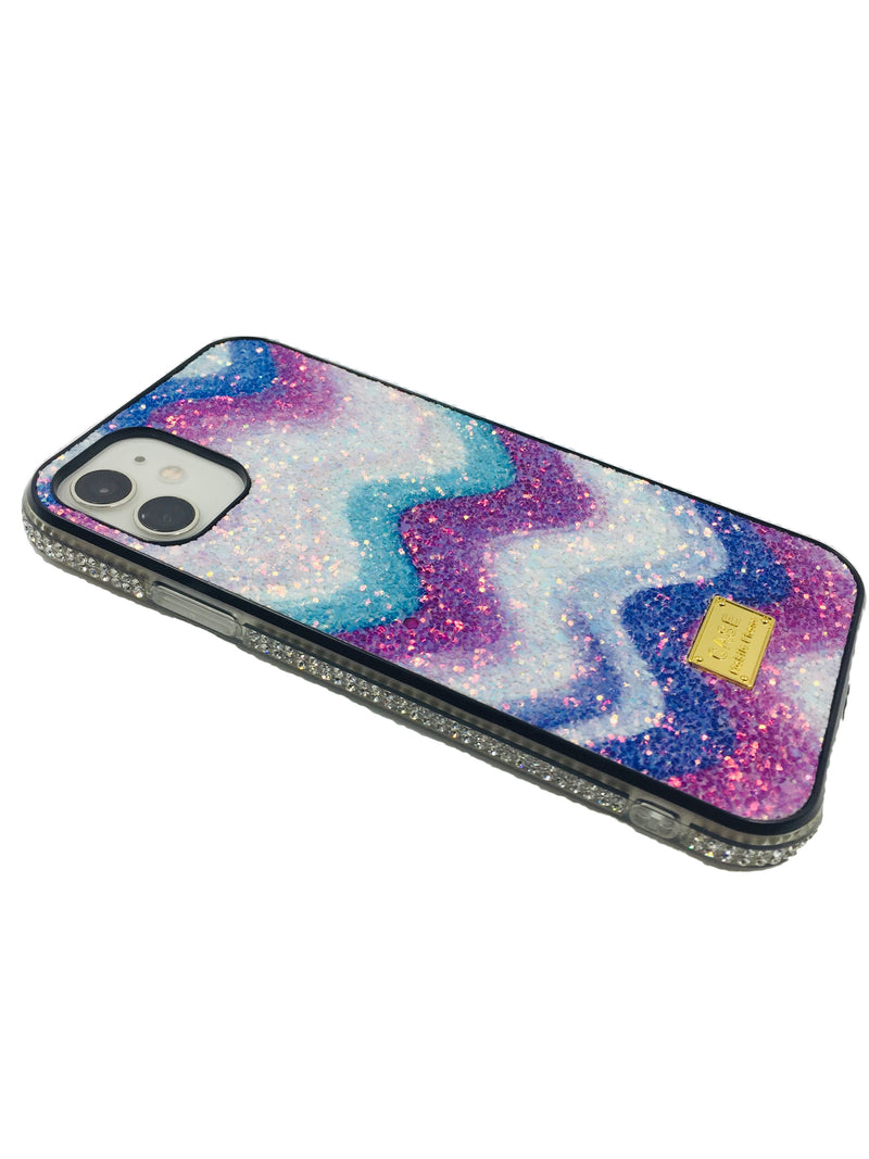 Crystal Bumper Glitter Case - Purple Waves - DeLuxx Brand