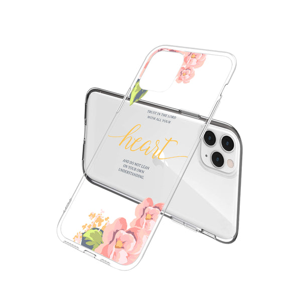 Clear Floral Case - Trust In the Lord - DeLuxx Brand