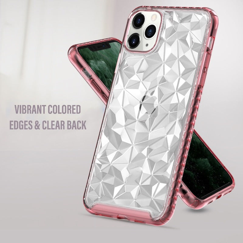 Clear 3D Diamond  Geometric Case - Purple - DeLuxx Brand