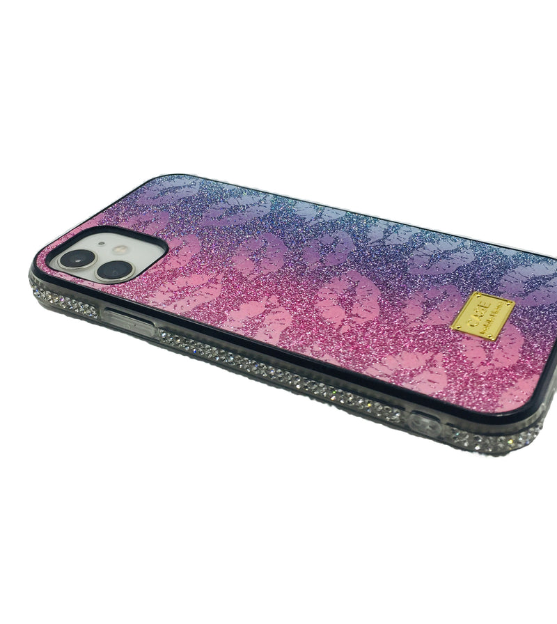 Crystal Bumper Glitter Case - Kisses / Lips - DeLuxx Brand