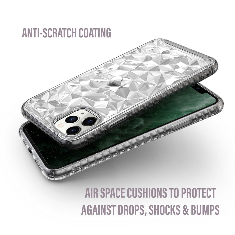 Clear 3D Diamond Geometric Case - Clear - DeLuxx Brand