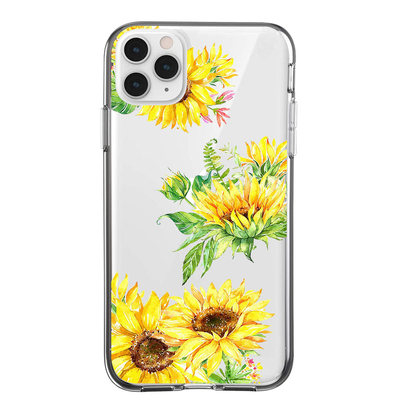 Clear Floral Case - Sunflower - DeLuxx Brand