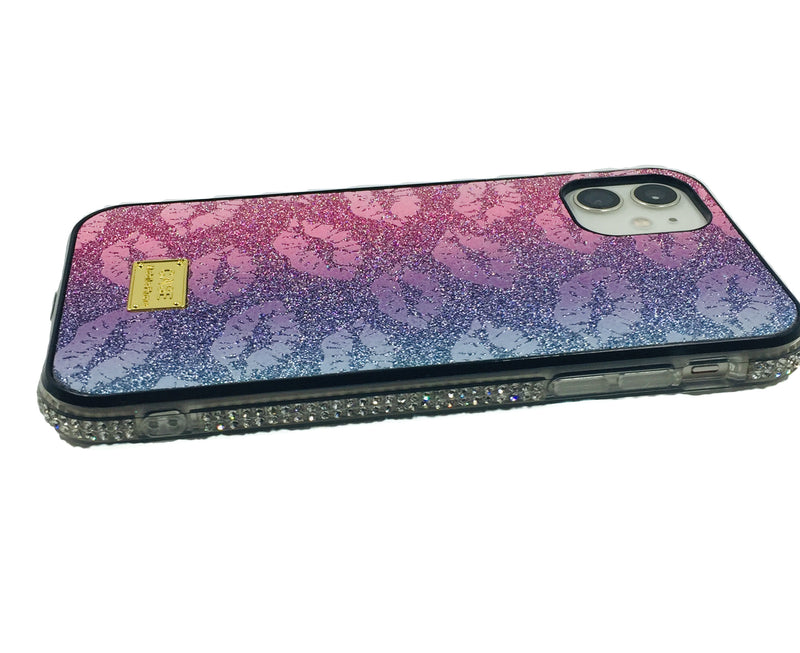 Crystal Bumper Glitter Case - Kisses / Lips - DeLuxx Brand