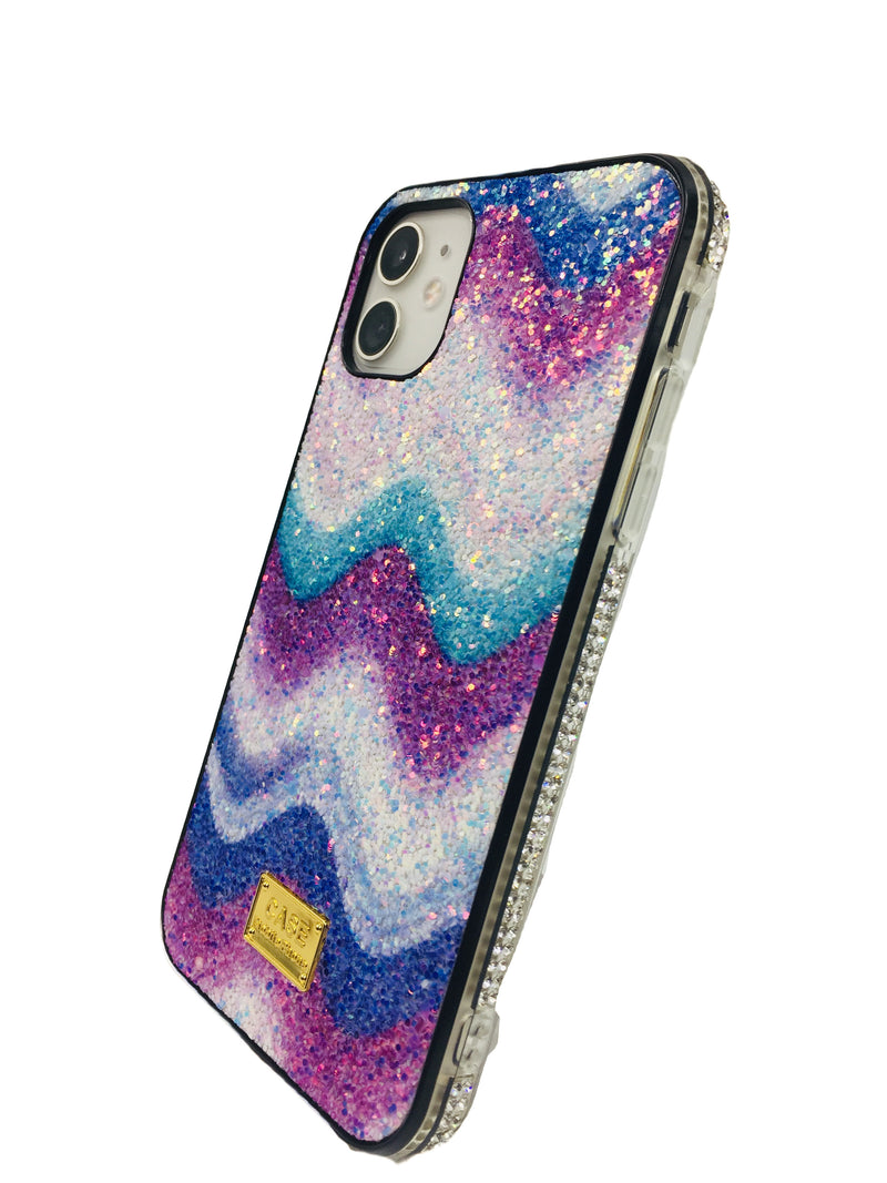 Crystal Bumper Glitter Case - Purple Waves - DeLuxx Brand