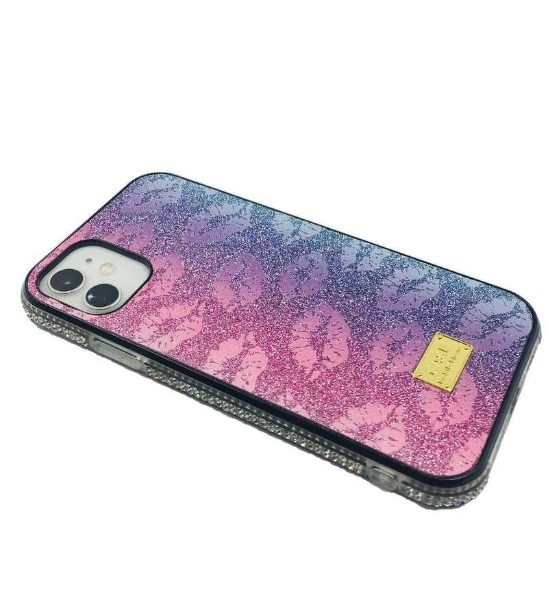 Crystal Bumper Glitter Case - Kisses / Lips - DeLuxx Brand