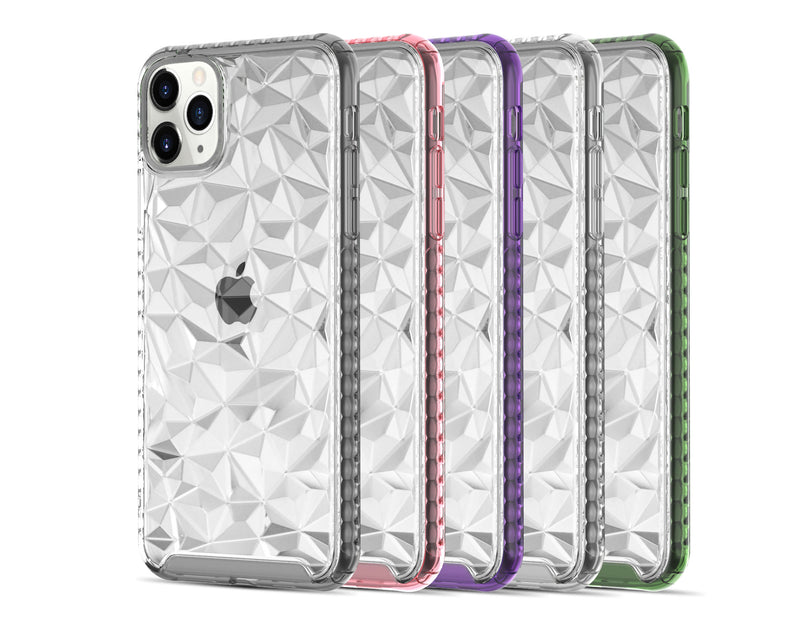 Clear 3D Diamond  Geometric Case - Gray - DeLuxx Brand