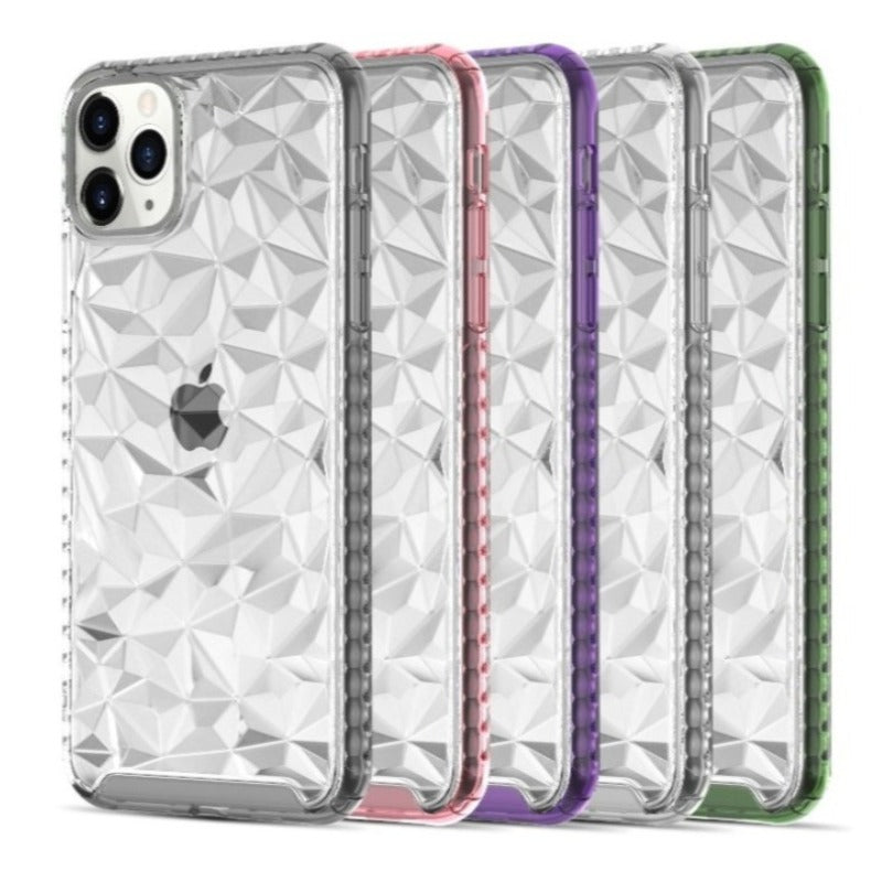 Clear 3D Diamond  Geometric Case - Purple - DeLuxx Brand