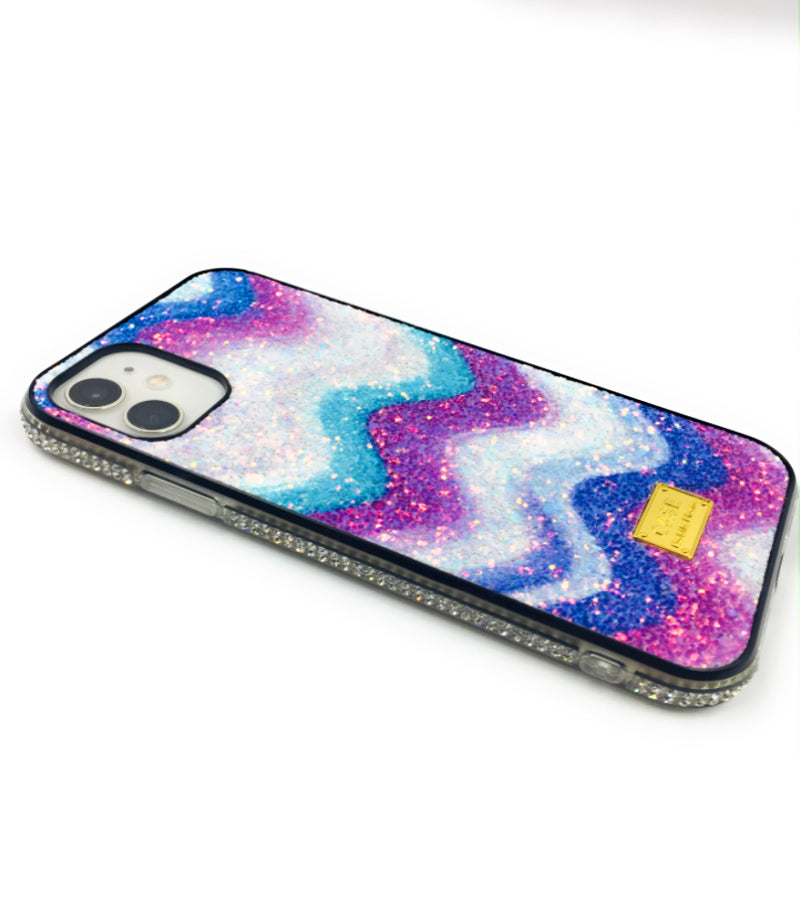 Crystal Bumper Glitter Case - Purple Waves - DeLuxx Brand
