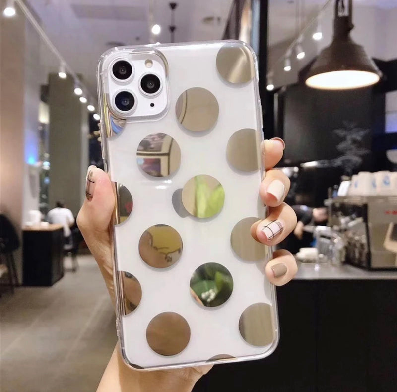 Clear Case - Gold Circles - DeLuxx Brand