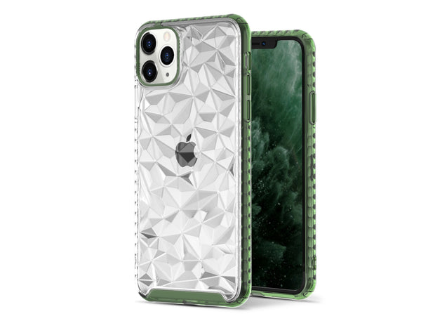 Clear 3D Diamond  Geometric Case - Green - DeLuxx Brand
