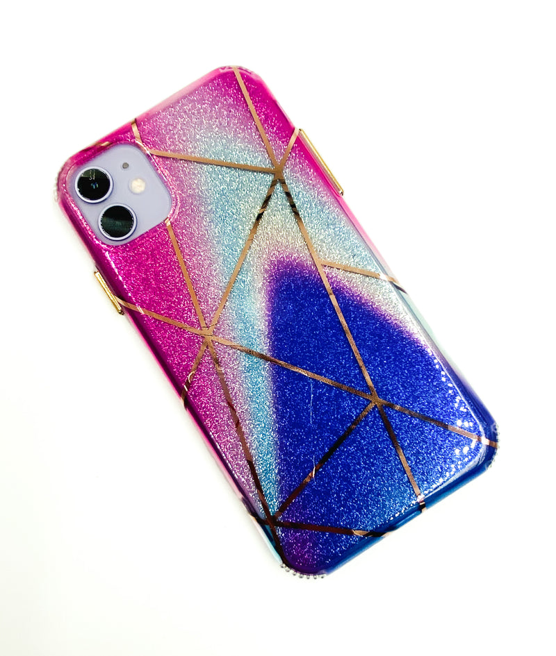 Ombré Glitter Geometric Phone Case - DeLuxx Brand