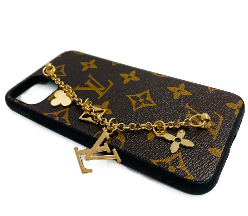 Faux Leather Chain Phone Case LV - Brown - DeLuxx Brand