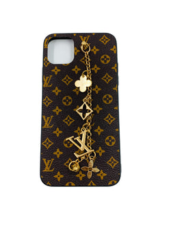 Faux Leather Chain Phone Case LV - Brown - DeLuxx Brand