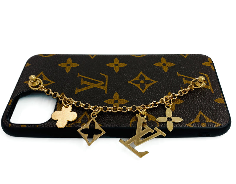 Faux Leather Chain Phone Case LV - Brown - DeLuxx Brand