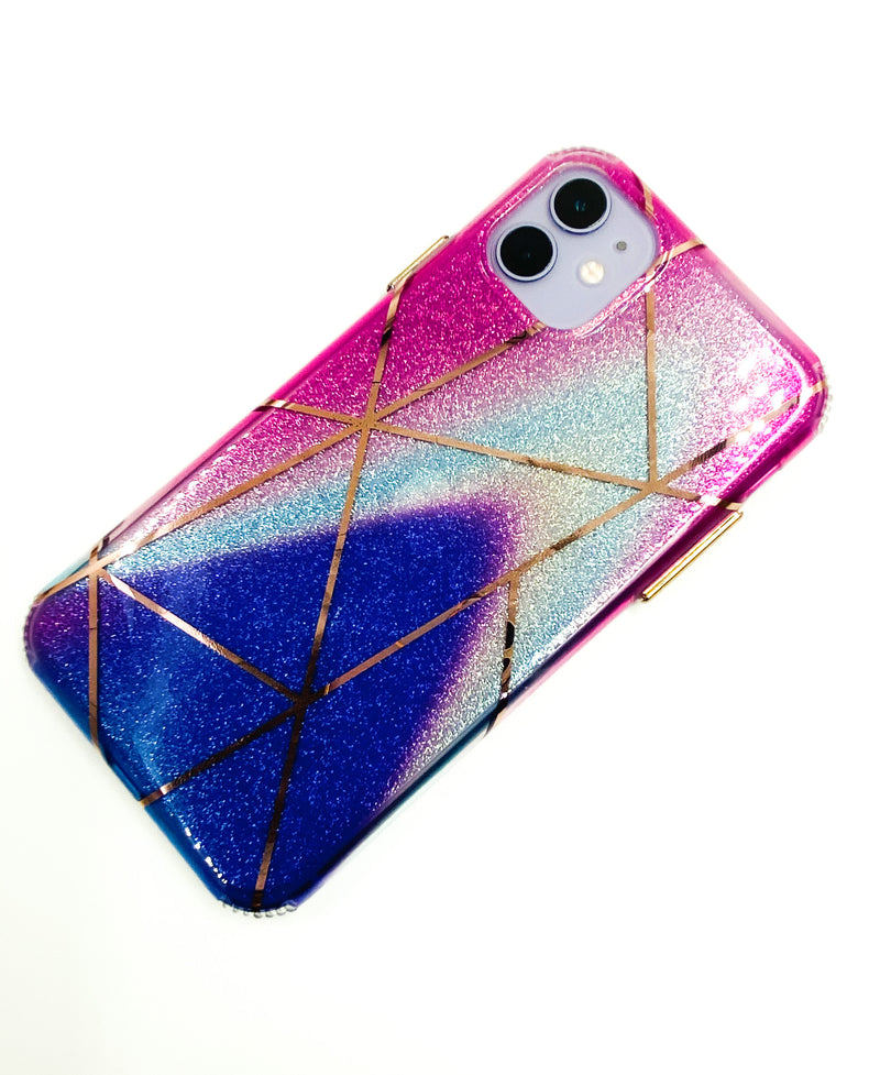 Ombré Glitter Geometric Phone Case - DeLuxx Brand