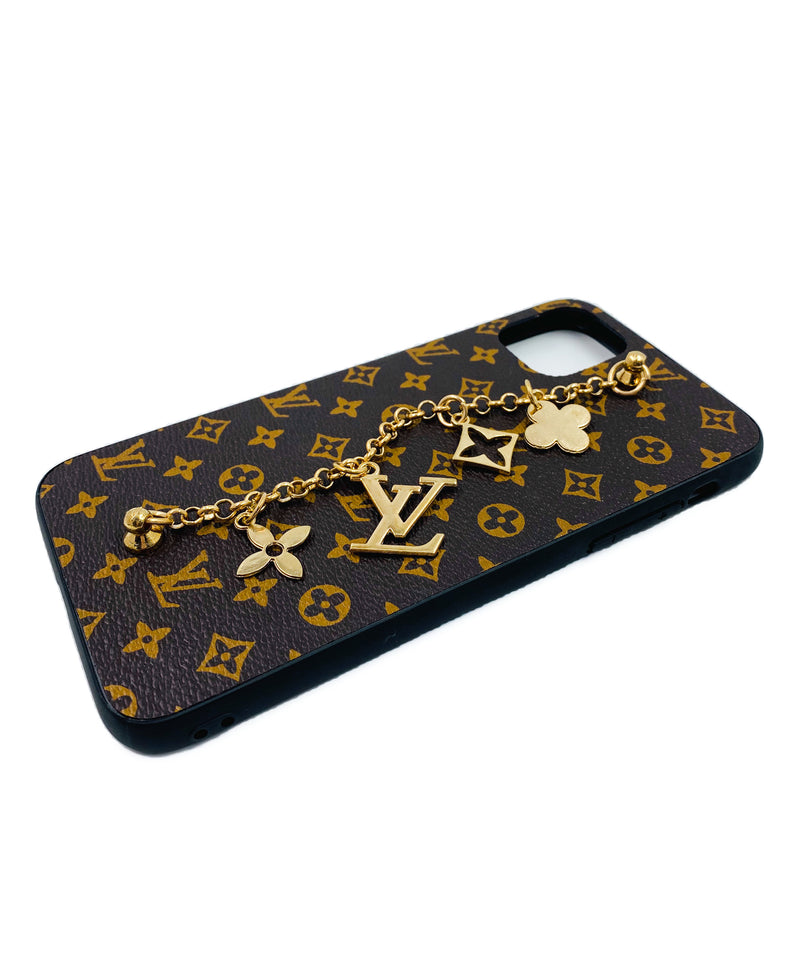 Faux Leather Chain Phone Case LV - Brown - DeLuxx Brand