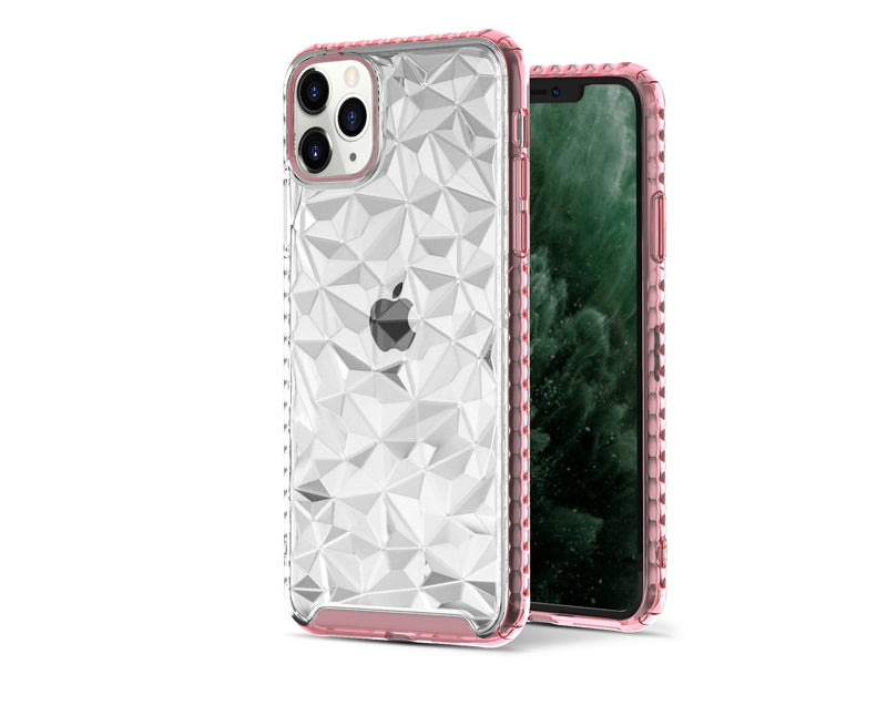 Clear 3D Diamond  Geometric Case - Pink - DeLuxx Brand