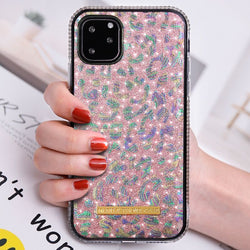 Crystal Bumper Metallic Leopard Print Case - Pink - DeLuxx Brand