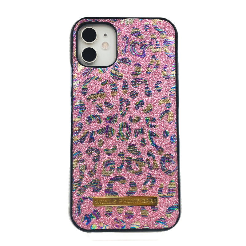 Crystal Bumper Metallic Leopard Print Case - Pink - DeLuxx Brand