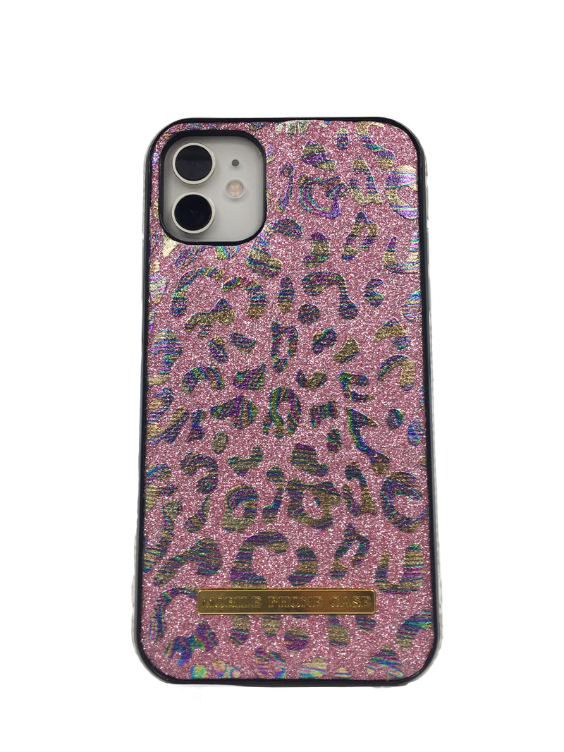 Crystal Bumper Metallic Leopard Print Case - Pink - DeLuxx Brand