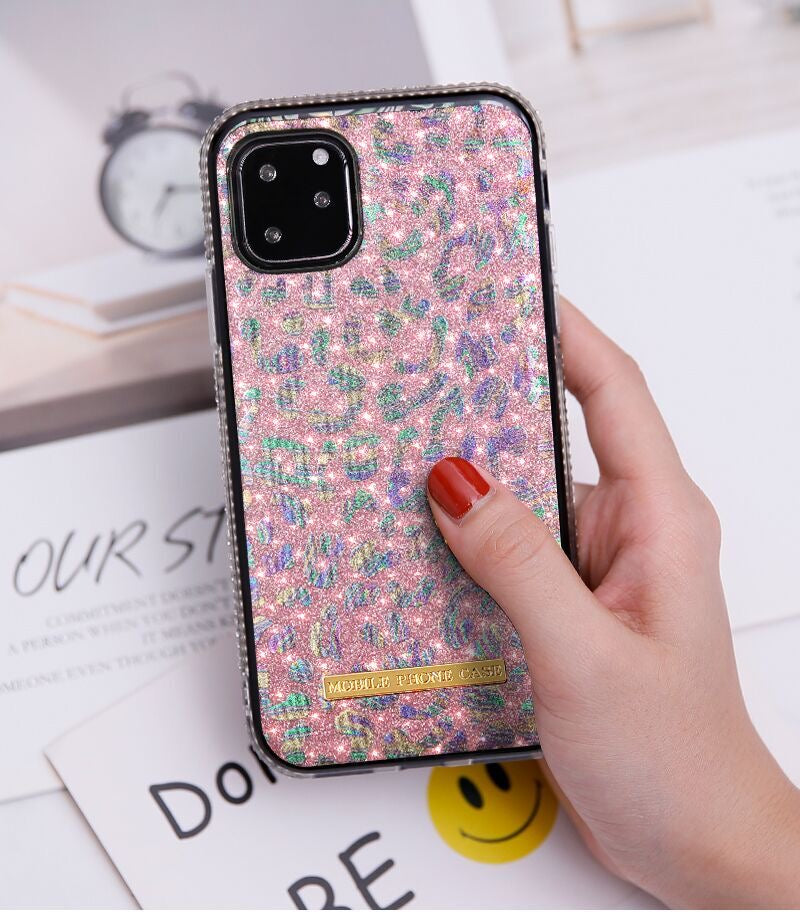 Crystal Bumper Metallic Leopard Print Case - Pink - DeLuxx Brand