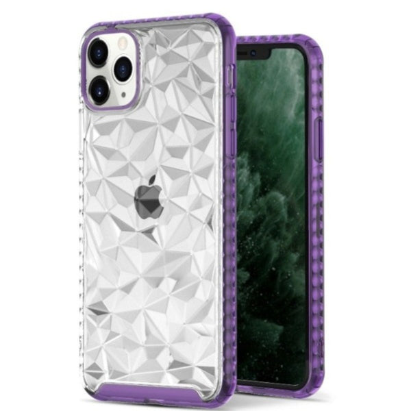 Clear 3D Diamond  Geometric Case - Purple - DeLuxx Brand